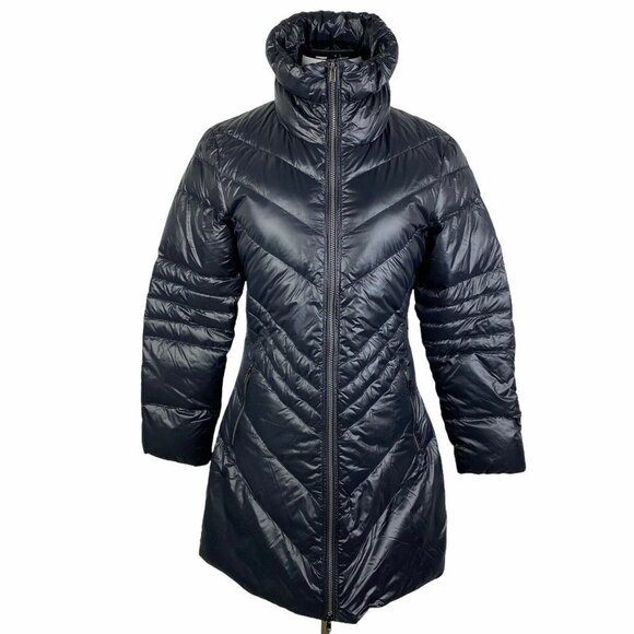 Skea Black Chevy Duck Down Puffer Parka-Length Jacket Coat Women's Small NEW - Picture 3 of 12